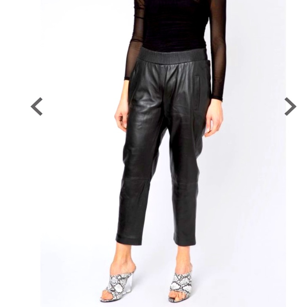 Muubaa Varni Straight Leg Leather Jogger